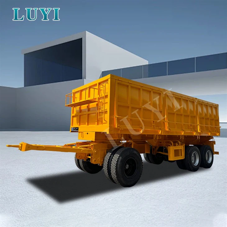 3 - Axis Multifunctional Carbon Steel 40 tonna Drawbar Side-Tipping Dump Trailer