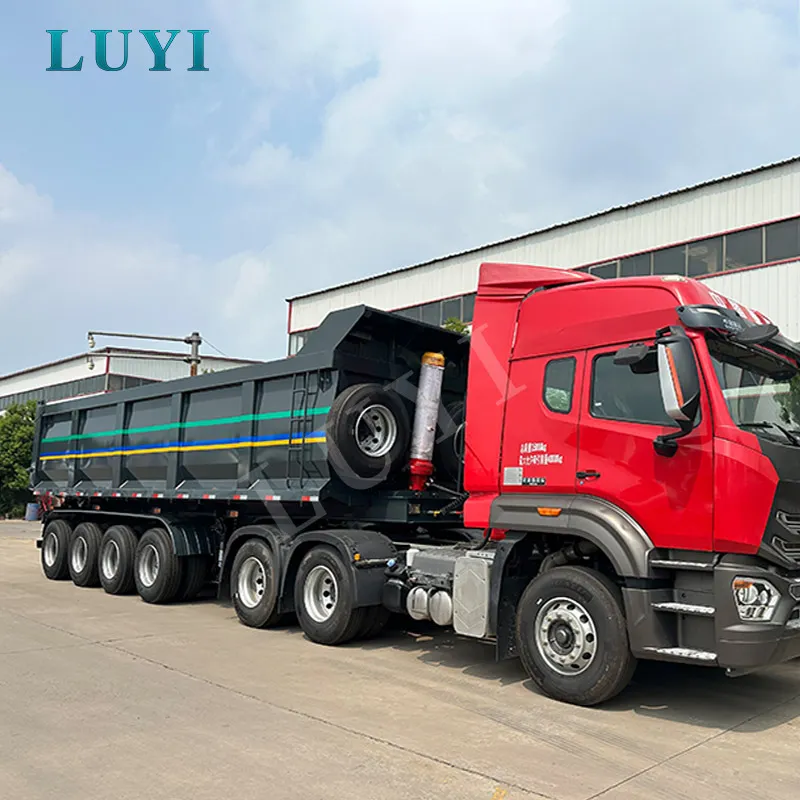 Glæný 4-ás 100-tonn U-gerð Vökvakerfis aftanlosandi festivagn,